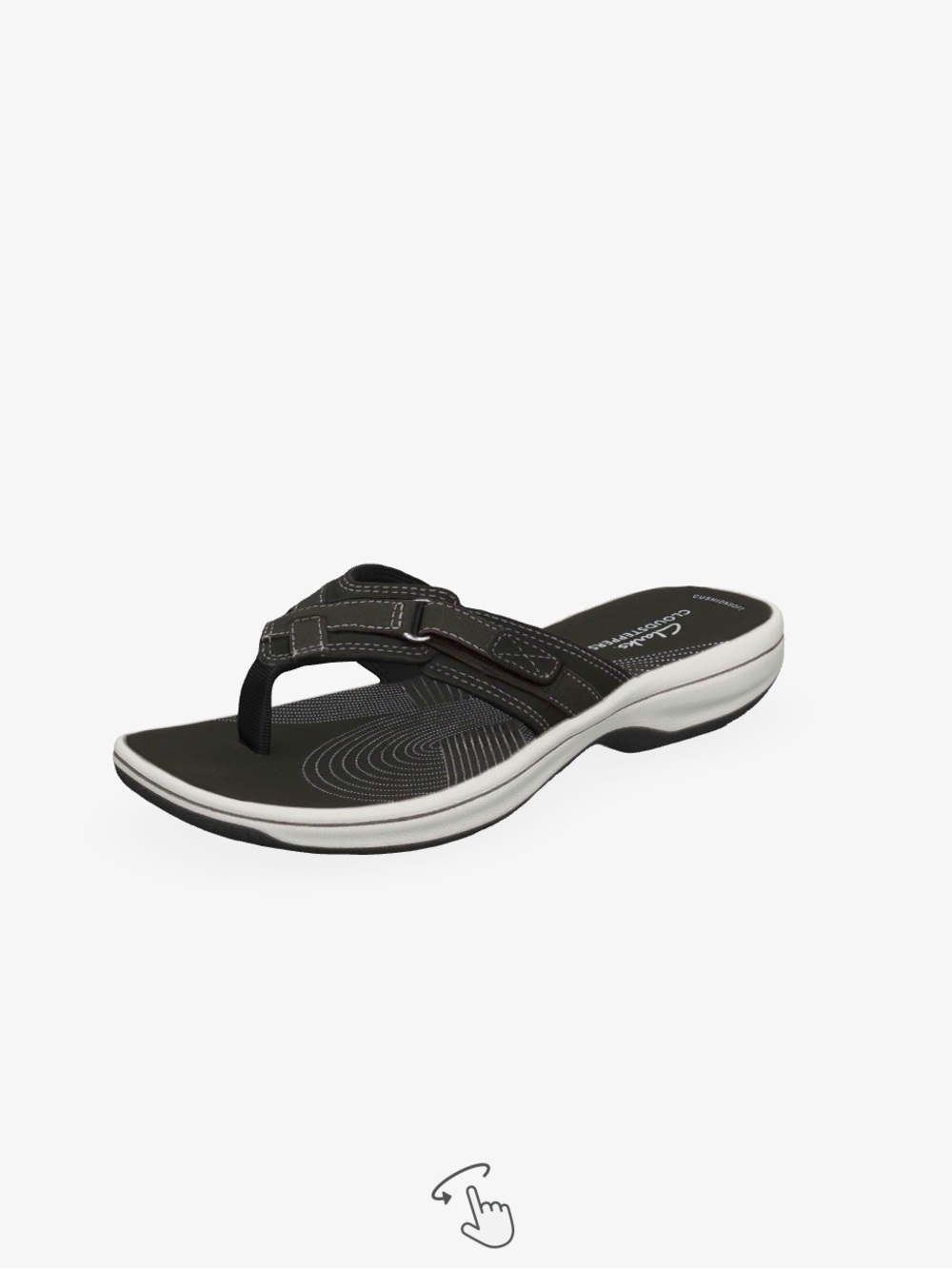 Cloudsteppers by Clarks Women's Black and White Thong Sandal‎